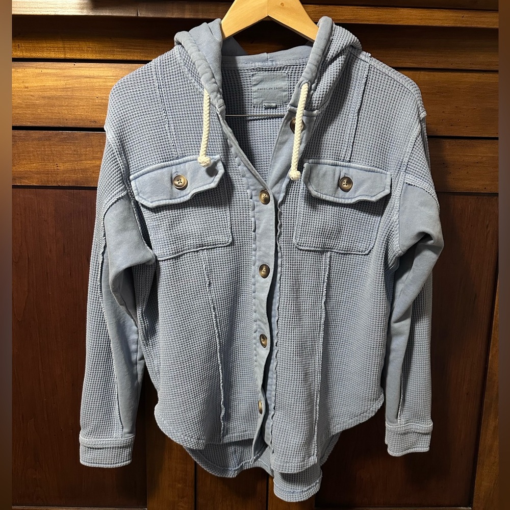 American Eagle Outfitters blue Textured Jacket